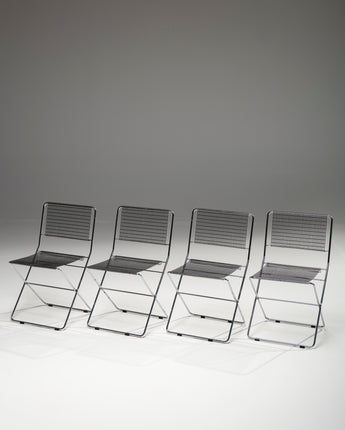 Set of 4 Adjustable Chairs by De Marco & Rebolini for Robots, Italy, 1970s