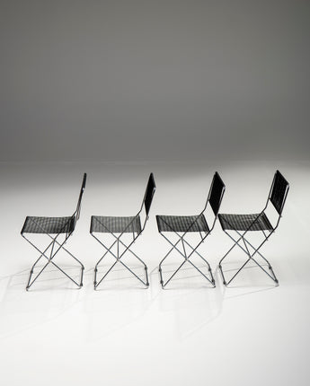 Set of 4 Adjustable Chairs by De Marco & Rebolini for Robots, Italy, 1970s