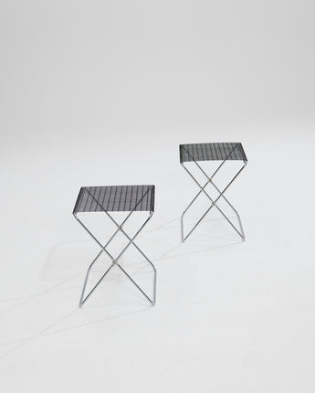 Set of 2 Folding Stools by De Marco & Rebolini for Robots, Italy, 1970s