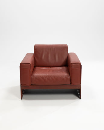 Leather Armchair by Tito Agnoli for Matteograssi, Italy, 1970s