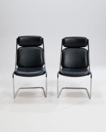 Pair of Cantilever Leather Chairs by Mauser Werke Waldeck, West Germany, 1950s