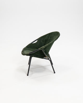 Mid-Century Balloon Armchair in Green Cocktail Chair from Lusch & Co., 1960s