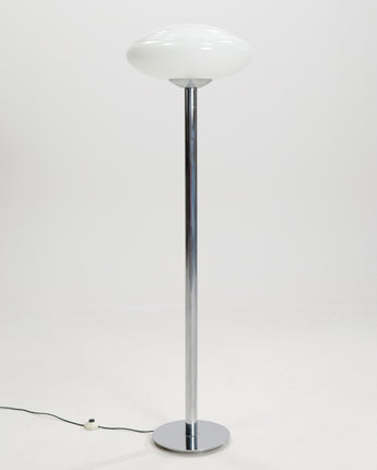 Floor Lamp in Chromed Steel and Glass, 1970s