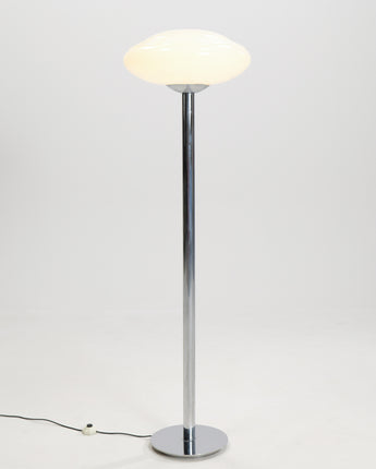 Floor Lamp in Chromed Steel and Glass, 1970s