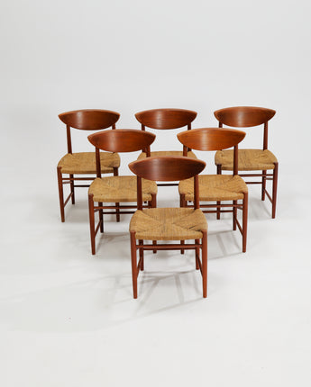 Model 316 Dining Chairs by Peter White & Orla Moelgard-Nielsen for Søborg Møbelfabrik, 1958, Set of 6