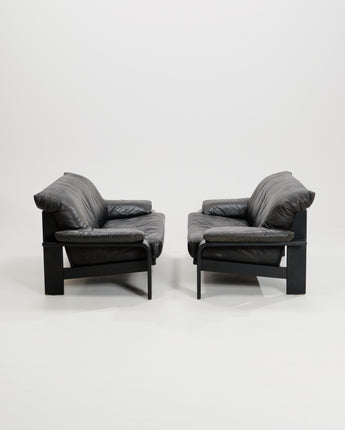 Postmodern German Brutalist Lounge Sofa by Rolf Benz for Musterring, 1990s, Set of 2
